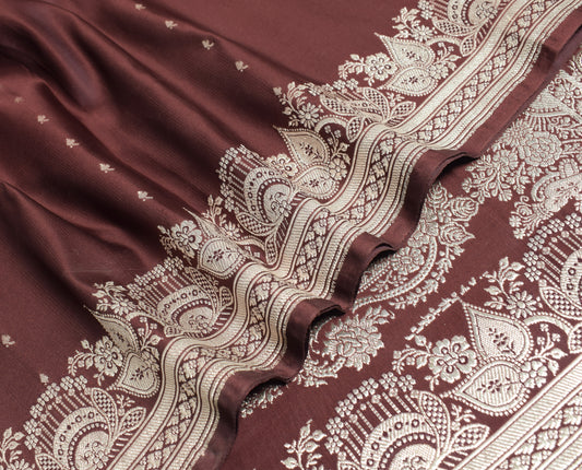 Sushila Vintage Heavy Saree Blend Satin Silk Banarasi Brocade Woven Sari Fabric