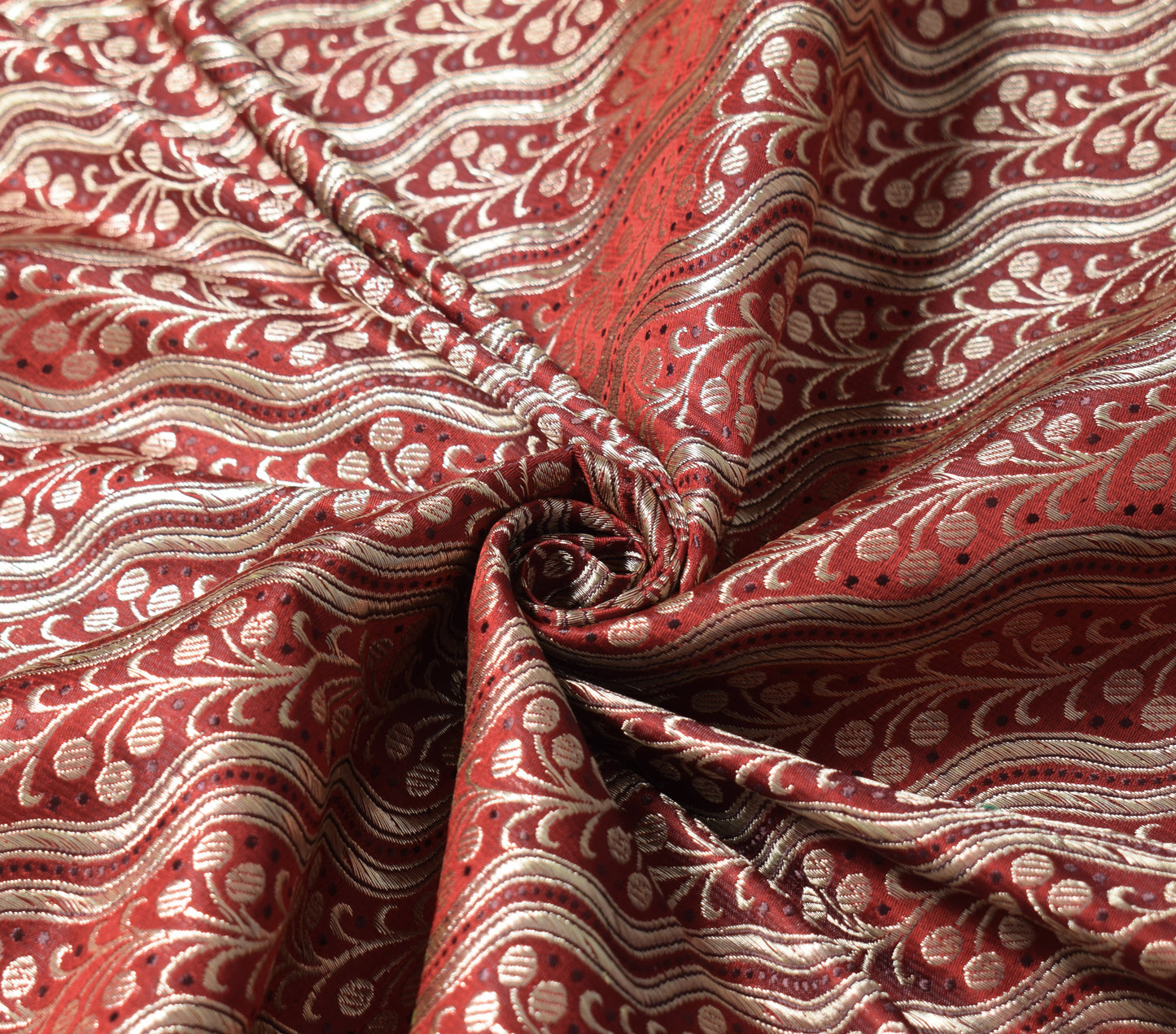 Sushila Vintage Red Green Saree Pure Satin Silk Banarasi Brocade Skirt Border HEAVY Sari