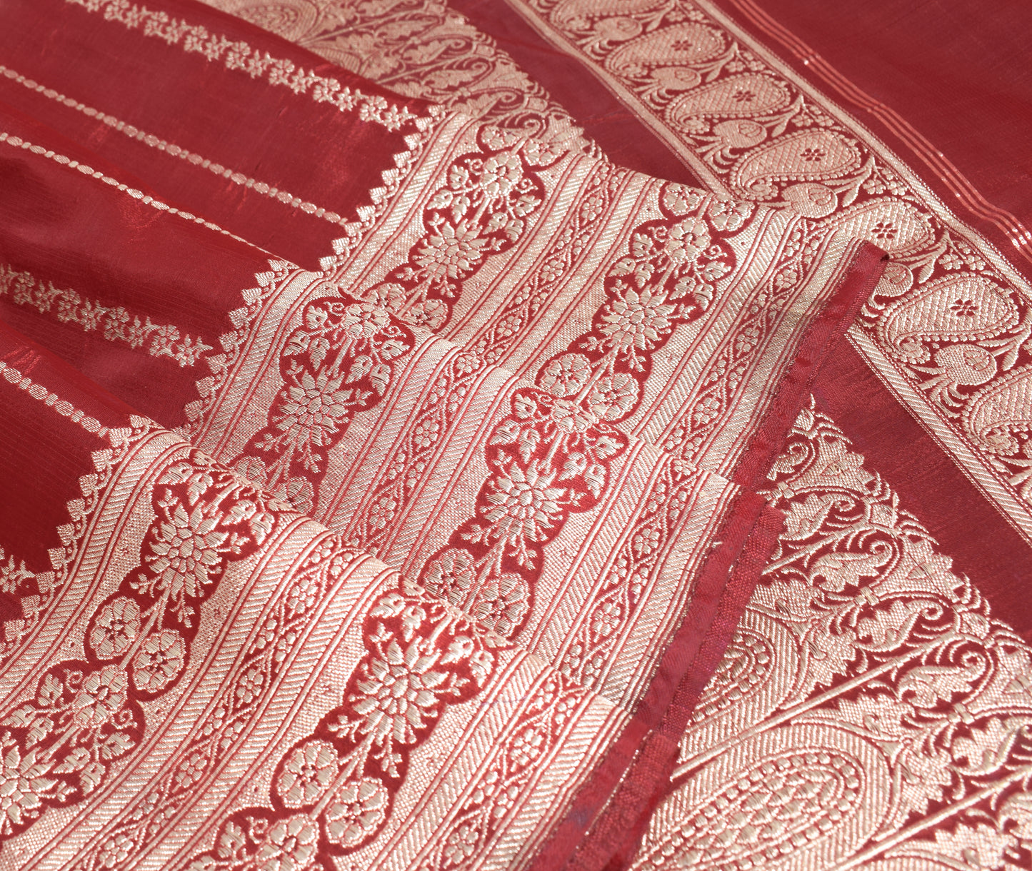 Sushila Vintage Heavy Saree Blend Satin Silk Banarasi Brocade Woven Sari Fabric