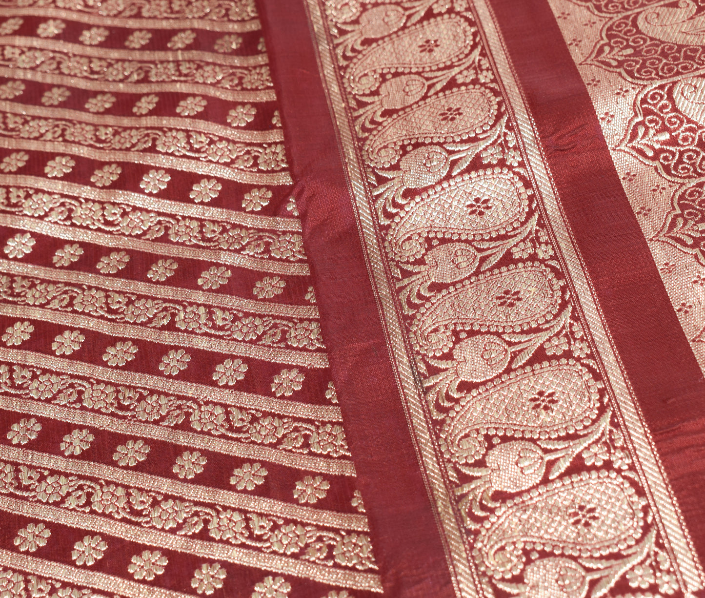 Sushila Vintage Heavy Saree Blend Satin Silk Banarasi Brocade Woven Sari Fabric