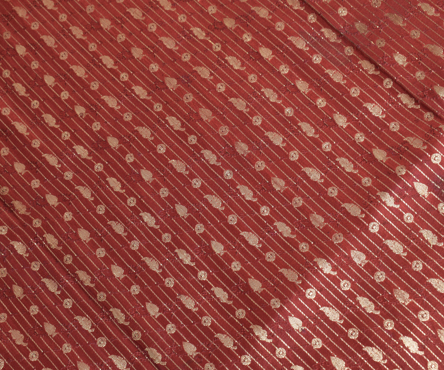 Sushila Vintage Heavy Saree Pure Satin Silk Banarasi Brocade Woven Sari Fabric