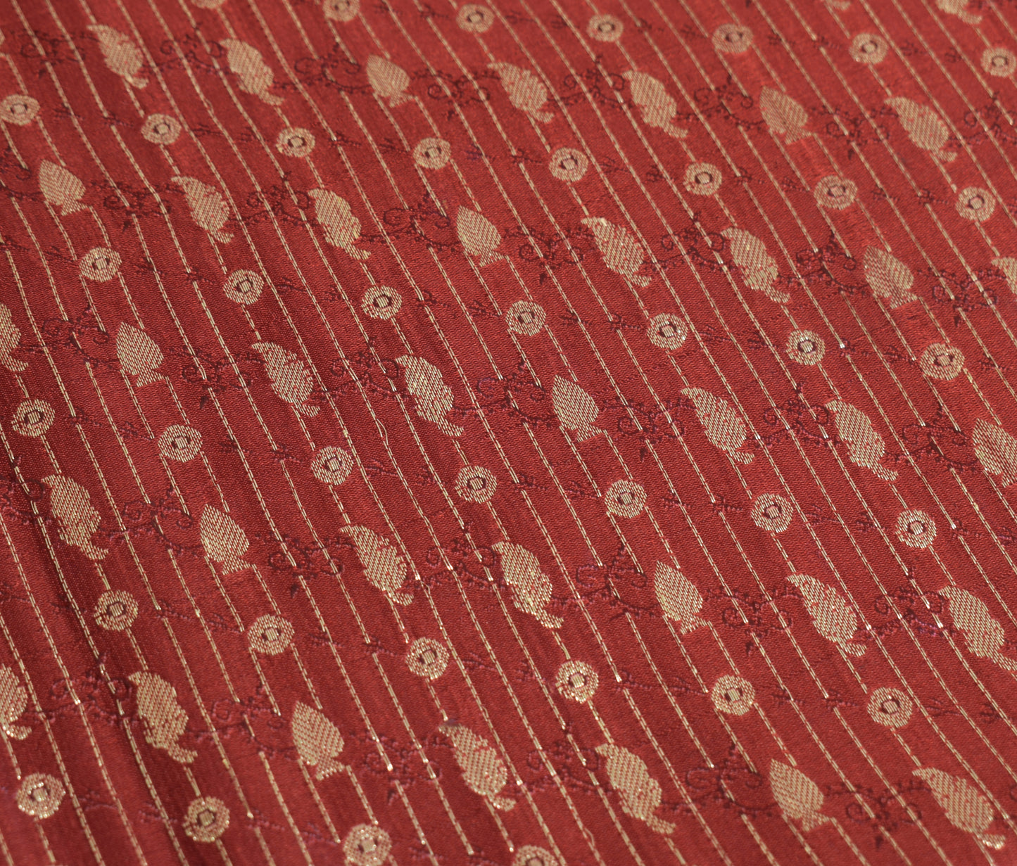 Sushila Vintage Heavy Saree Pure Satin Silk Banarasi Brocade Woven Sari Fabric