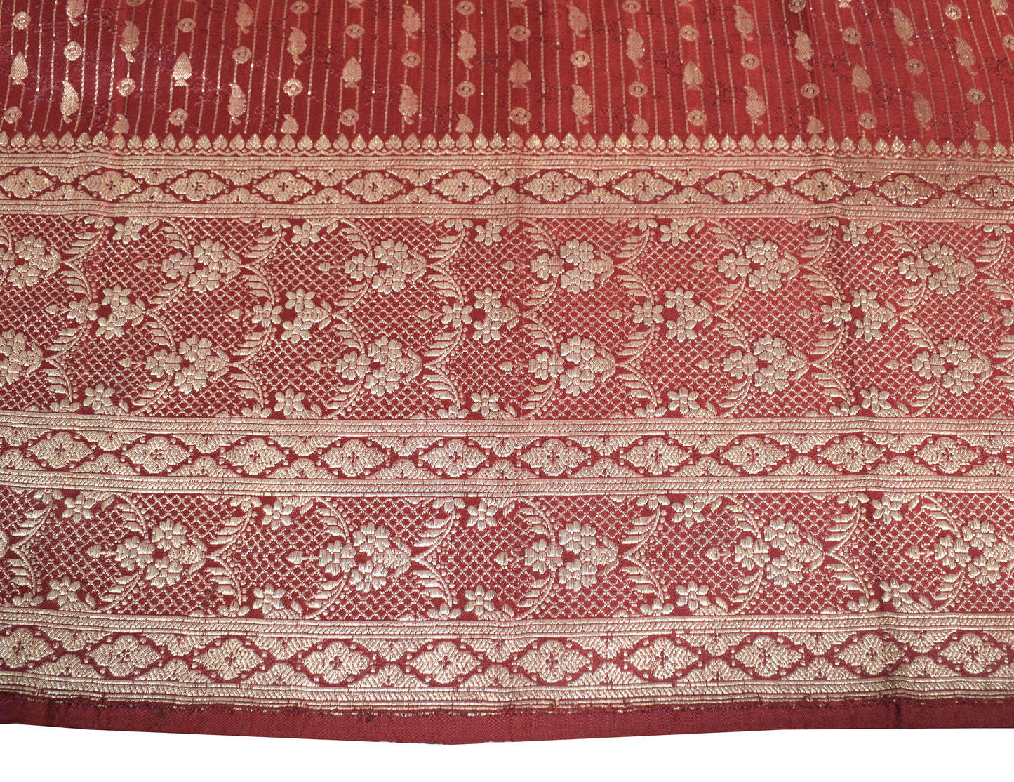 Sushila Vintage Heavy Saree Pure Satin Silk Banarasi Brocade Woven Sari Fabric