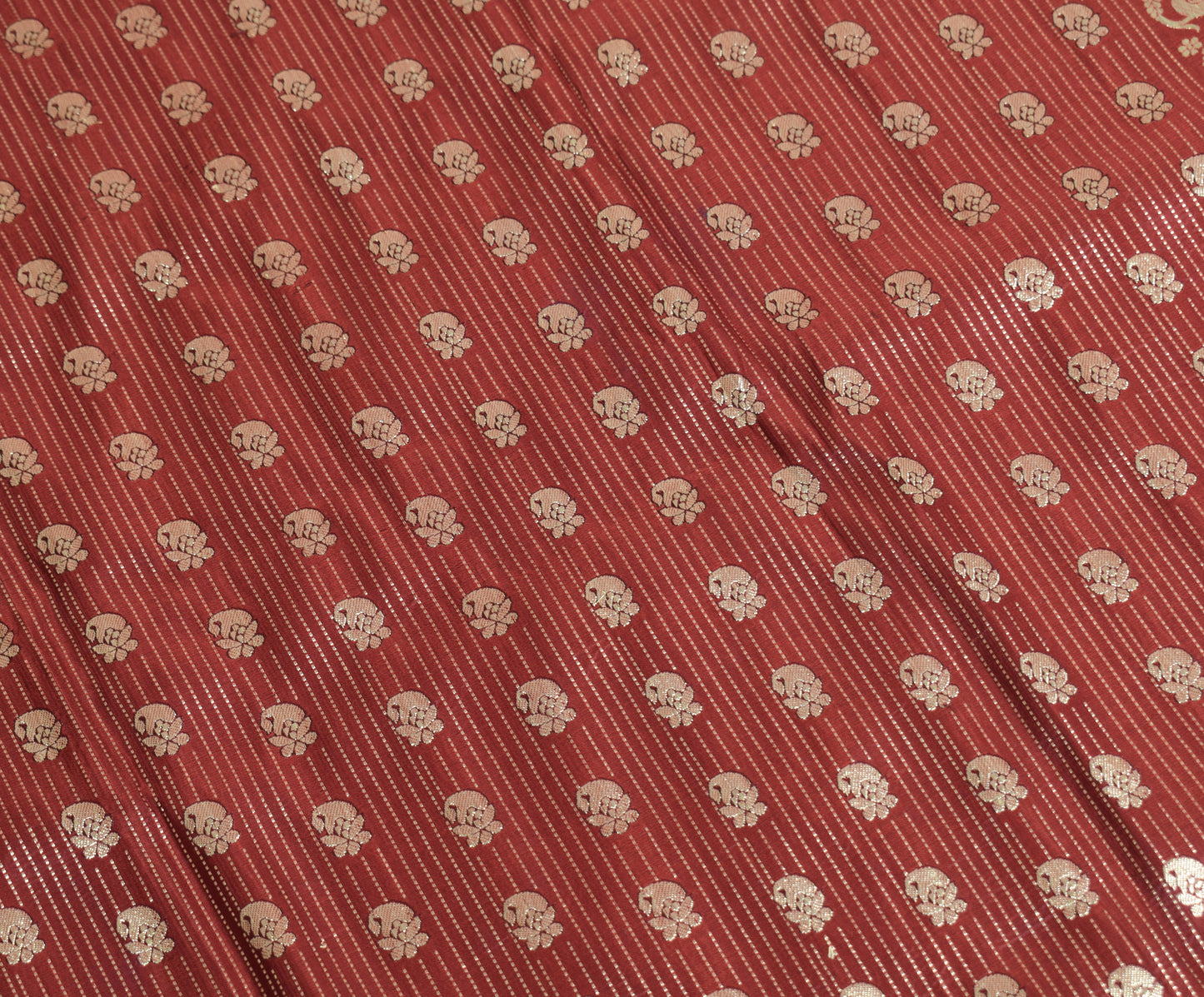 Sushila Vintage Heavy Red Saree Pure Satin Silk Banarasi Brocade Woven Sari Fabric