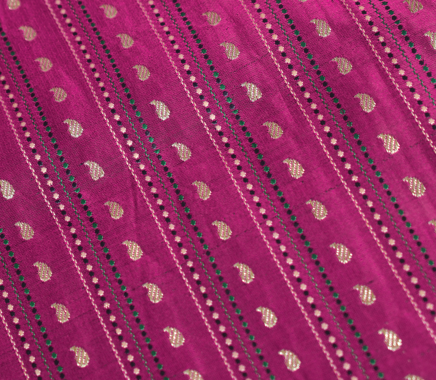 Sushila Vintage Heavy Magenta Saree Pure Satin Silk Banarasi Brocade Woven Sari Fabric