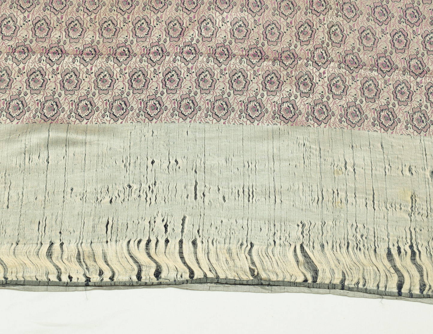 Sushila Vintage Heavy Saree Pure Satin Silk Banarasi Brocade Woven Sari Fabric