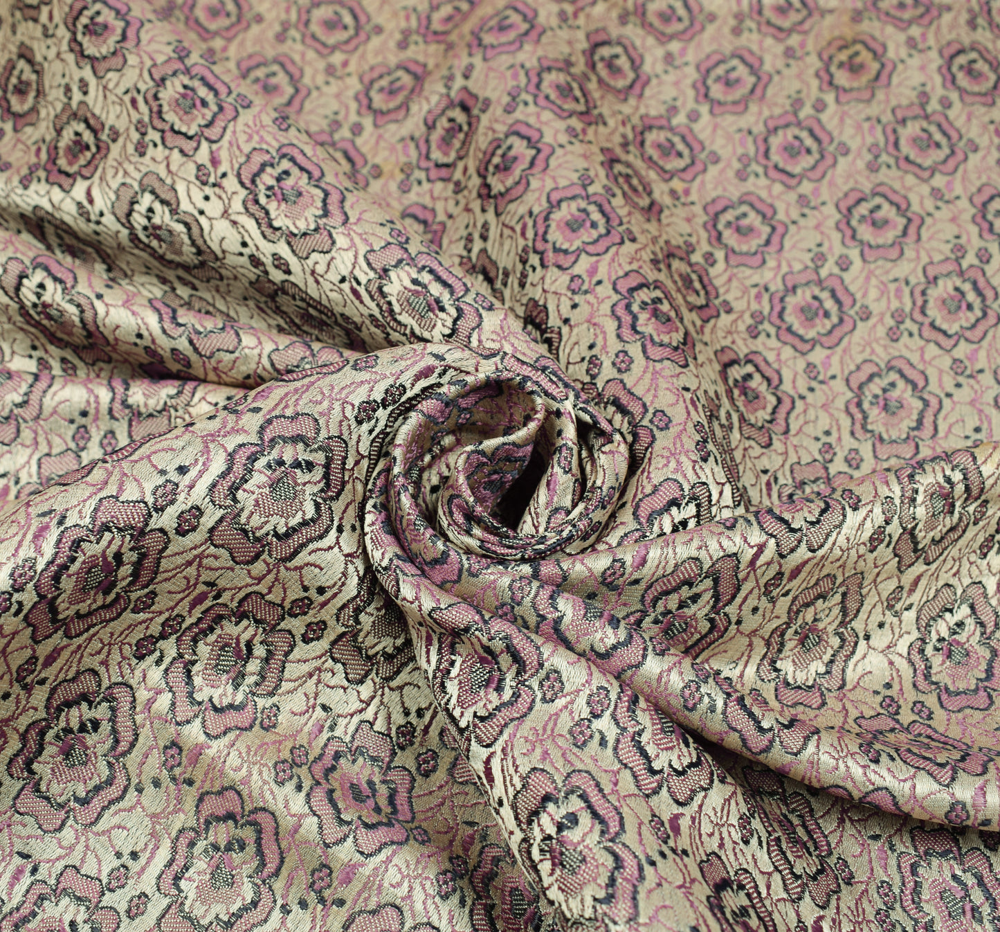 Sushila Vintage Heavy Saree Pure Satin Silk Banarasi Brocade Woven Sari Fabric