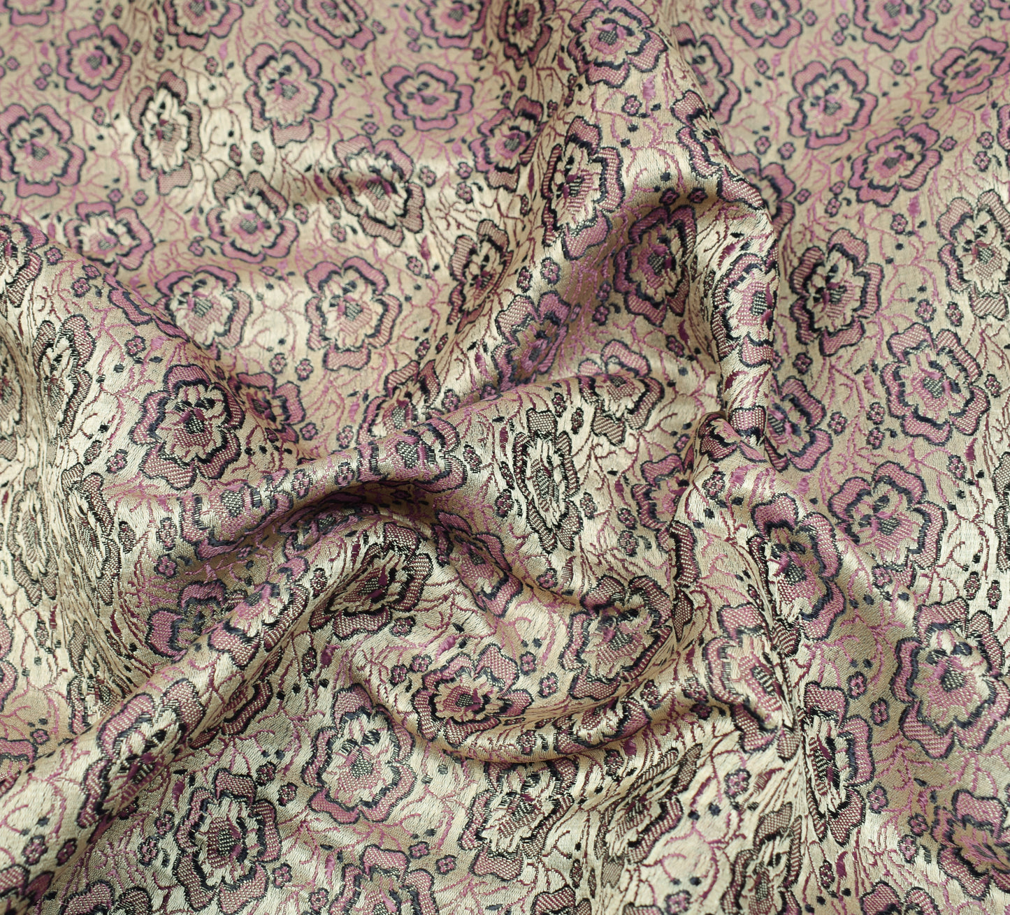 Sushila Vintage Heavy Saree Pure Satin Silk Banarasi Brocade Woven Sari Fabric