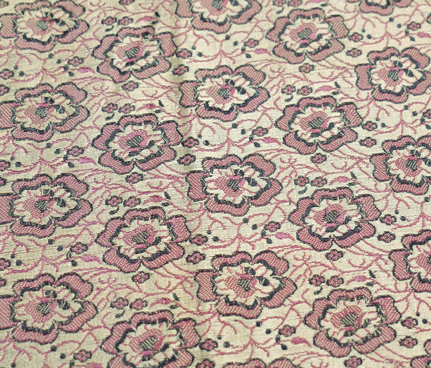 Sushila Vintage Heavy Saree Pure Satin Silk Banarasi Brocade Woven Sari Fabric