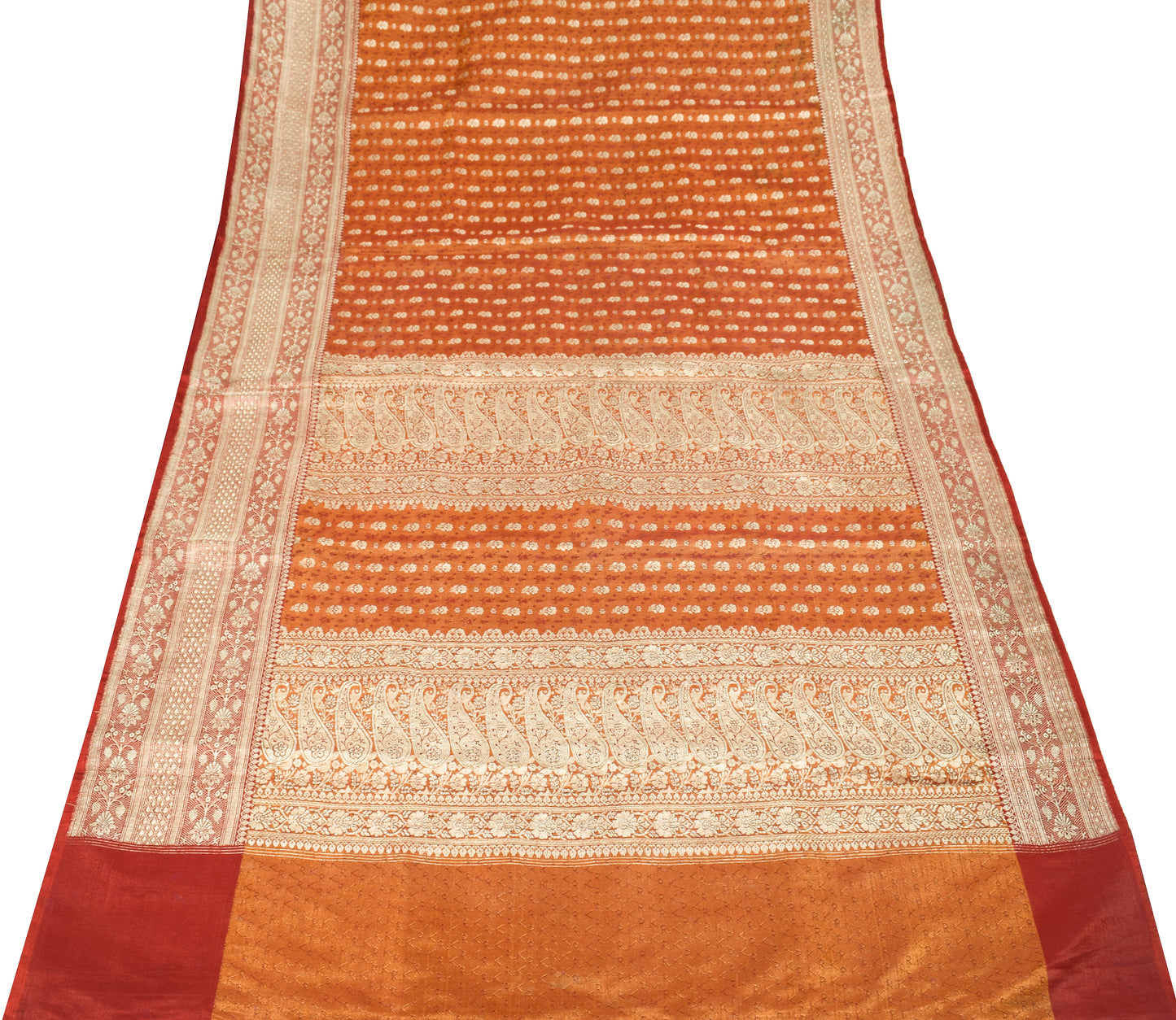 Sushila Vintage Heavy Saree Blend Satin Silk Banarasi Brocade Woven Sari Fabric