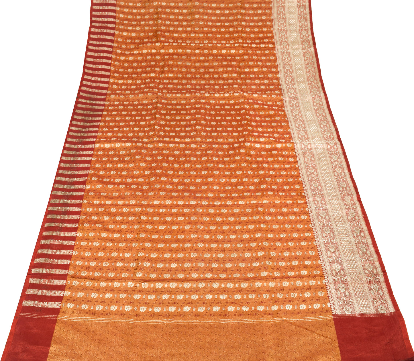Sushila Vintage Heavy Saree Blend Satin Silk Banarasi Brocade Woven Sari Fabric