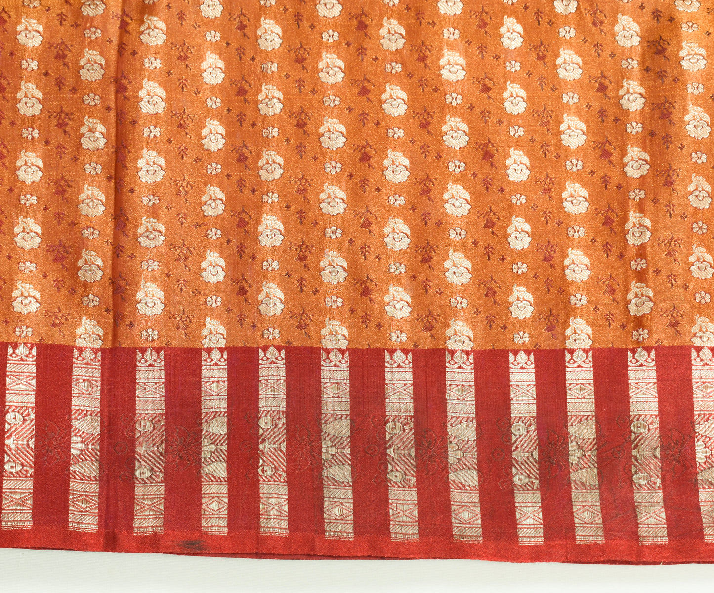 Sushila Vintage Heavy Saree Blend Satin Silk Banarasi Brocade Woven Sari Fabric