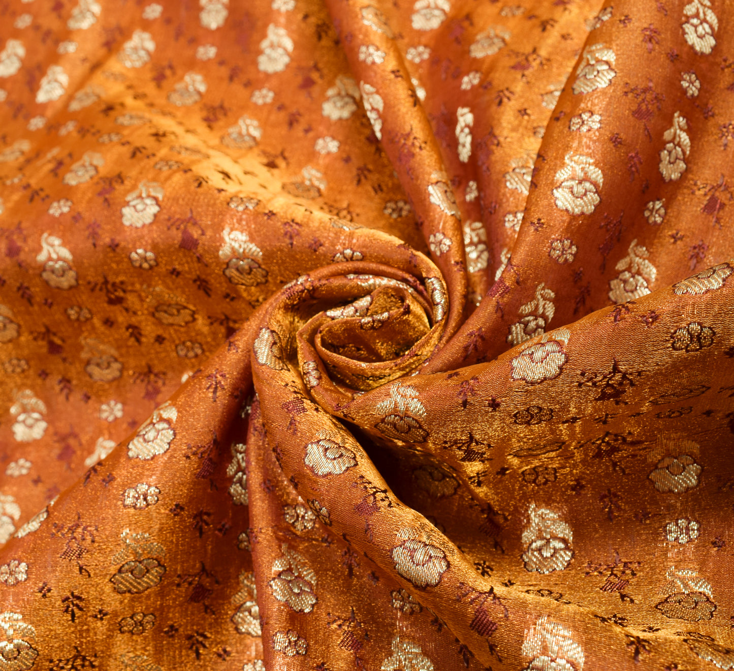 Sushila Vintage Heavy Saree Blend Satin Silk Banarasi Brocade Woven Sari Fabric