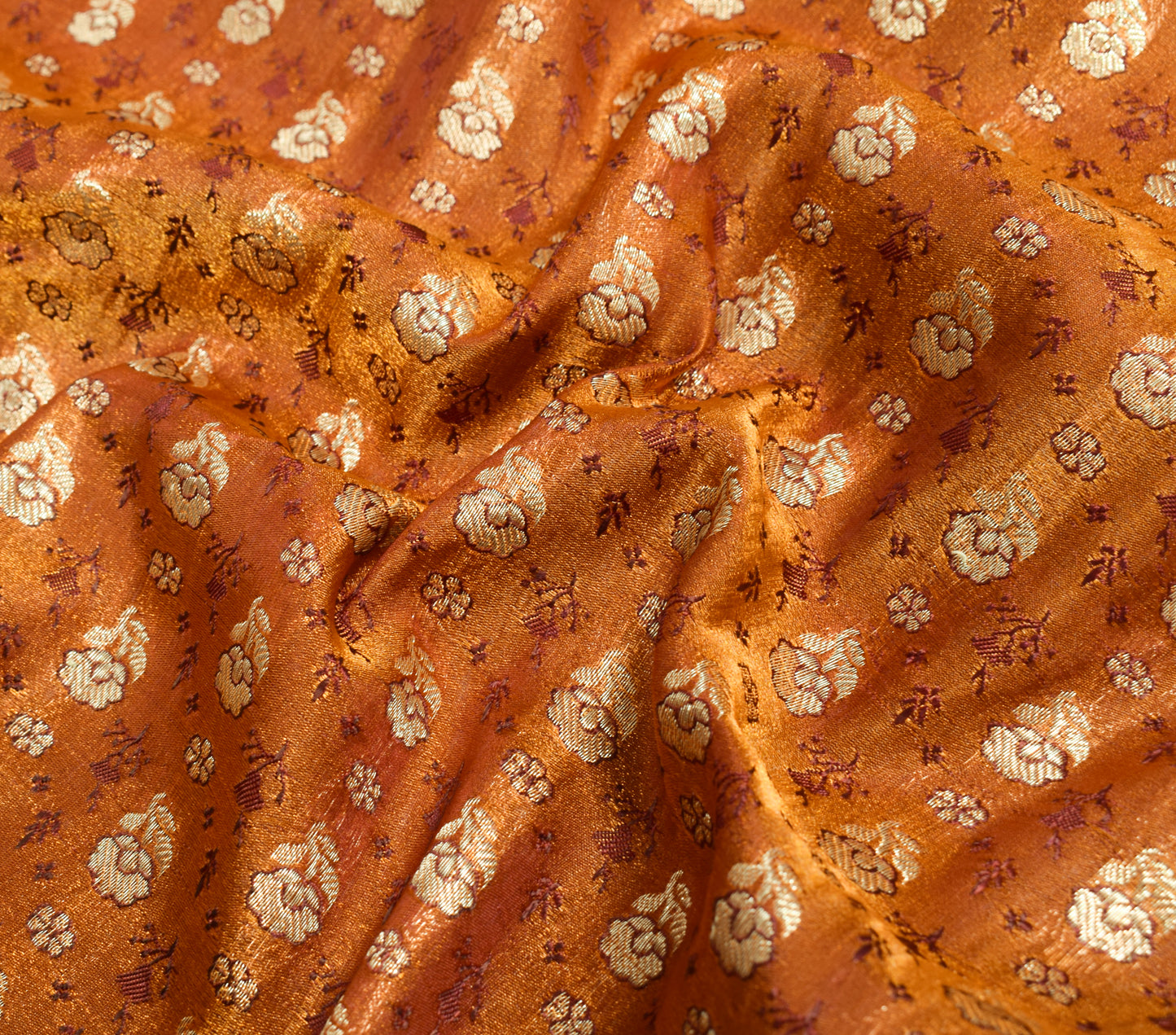 Sushila Vintage Heavy Saree Blend Satin Silk Banarasi Brocade Woven Sari Fabric