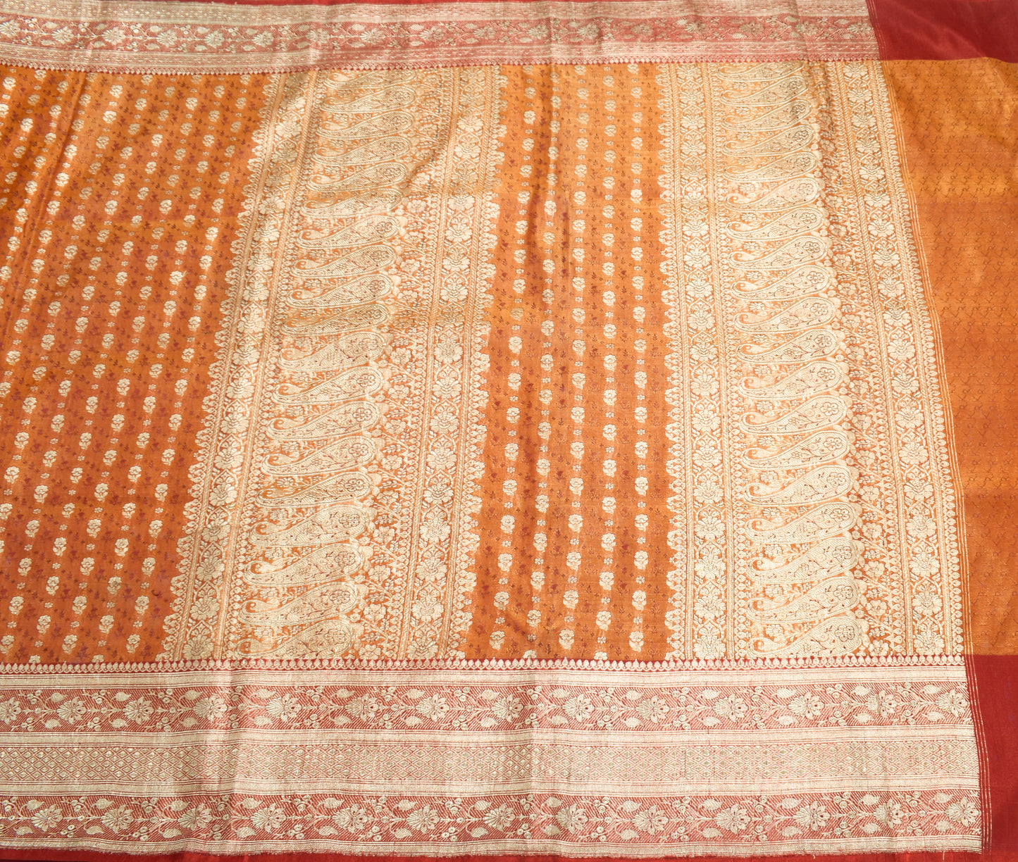 Sushila Vintage Heavy Saree Blend Satin Silk Banarasi Brocade Woven Sari Fabric