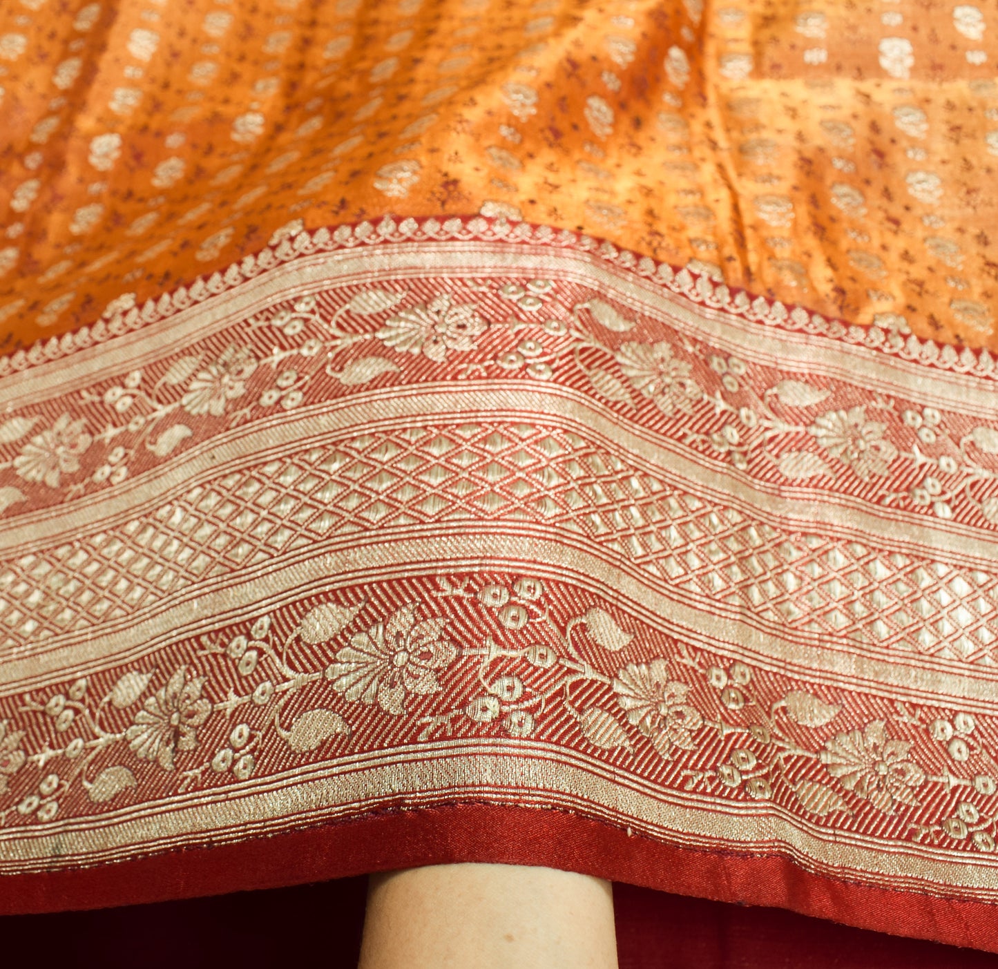 Sushila Vintage Heavy Saree Blend Satin Silk Banarasi Brocade Woven Sari Fabric