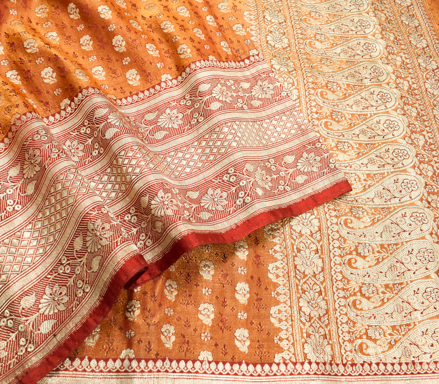 Sushila Vintage Heavy Saree Blend Satin Silk Banarasi Brocade Woven Sari Fabric