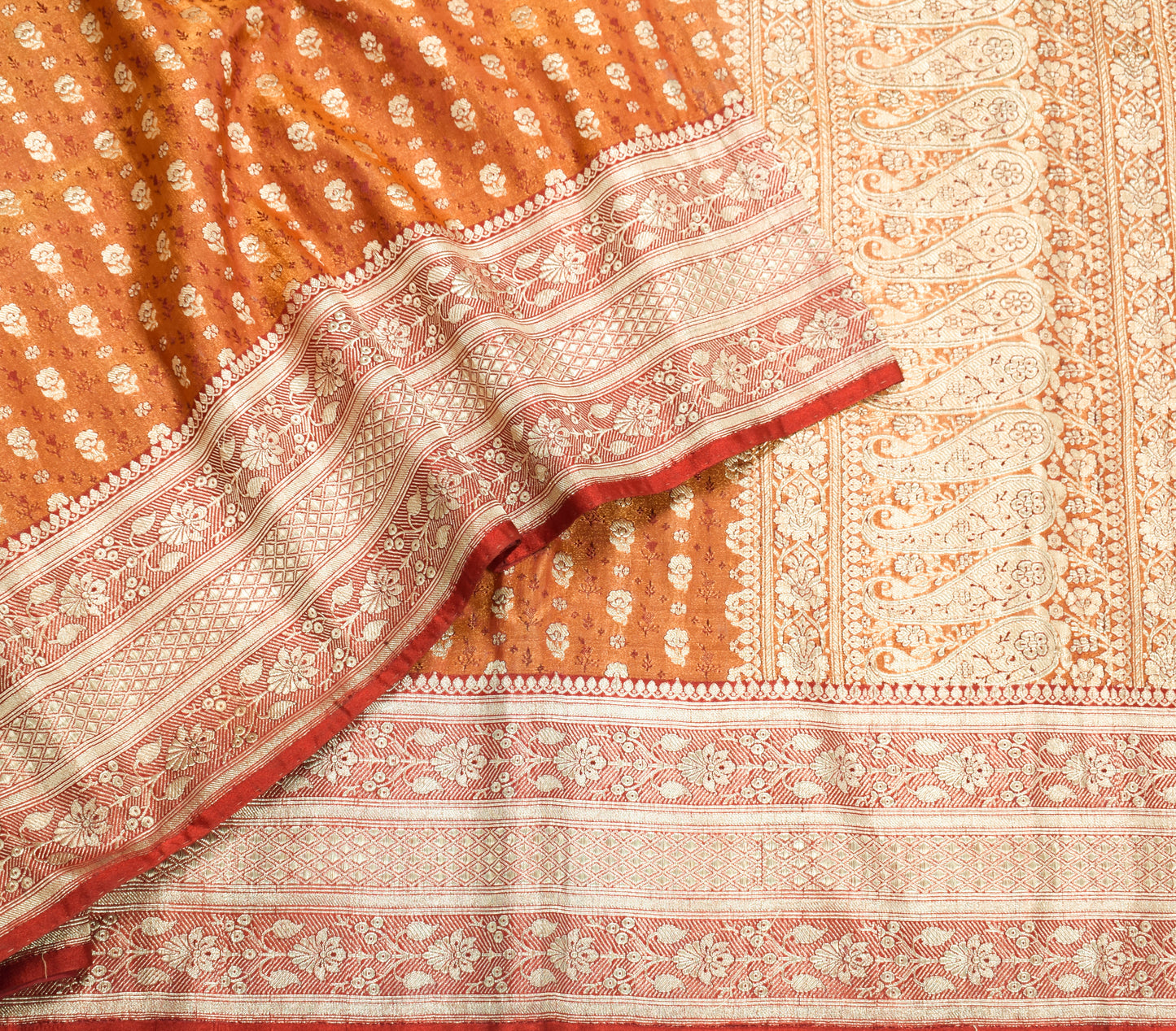 Sushila Vintage Heavy Saree Blend Satin Silk Banarasi Brocade Woven Sari Fabric