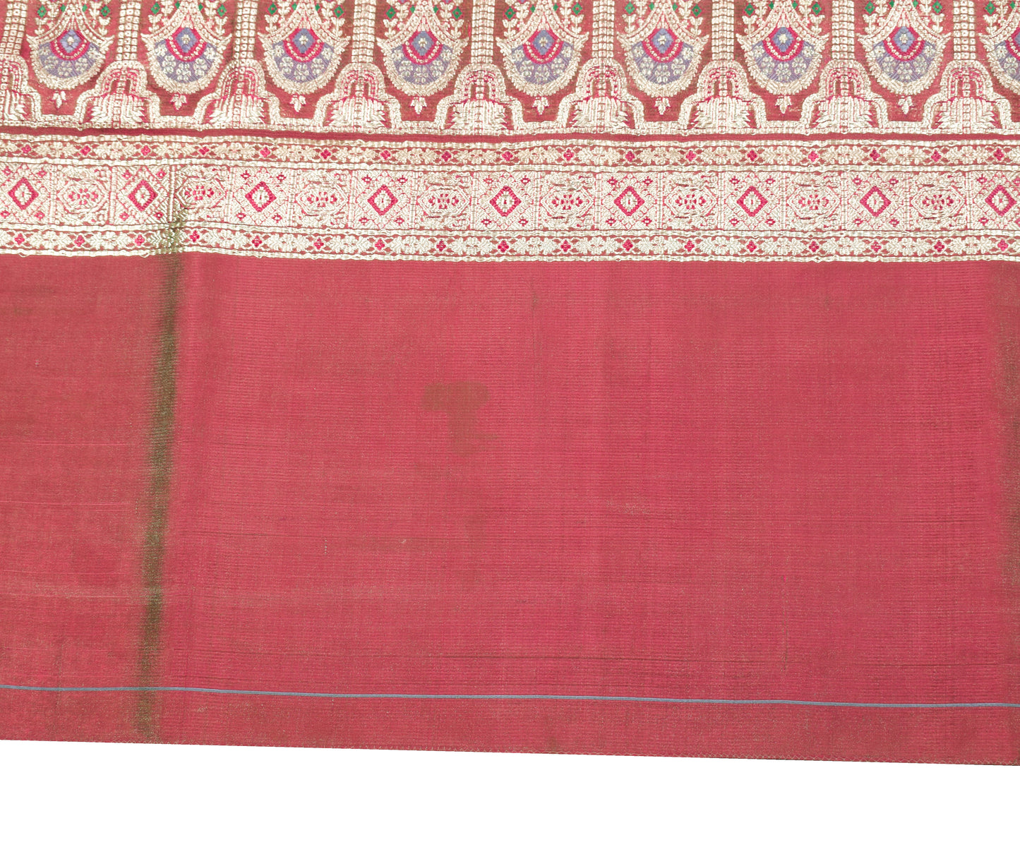 Sushila Vintage Heavy Saree Blend Satin Silk Banarasi Brocade Woven Sari Fabric