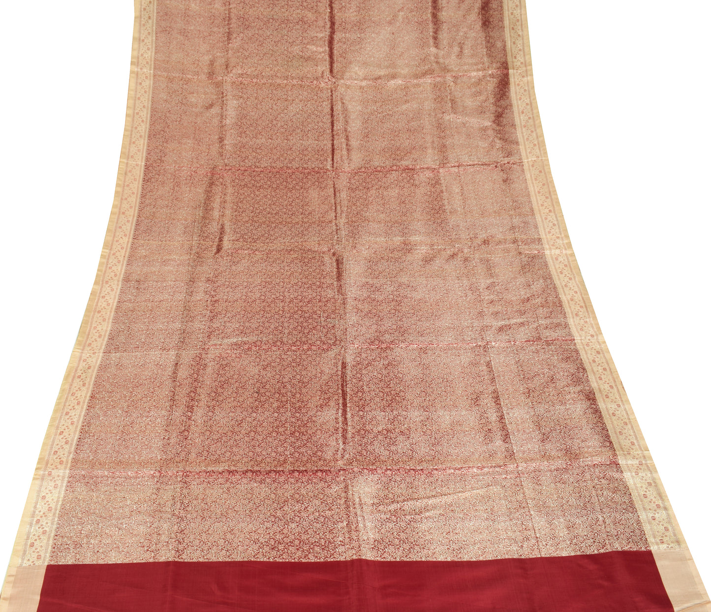 Sushila Vintage Heavy Saree Pure Satin Silk Banarasi Brocade Woven Sari Fabric