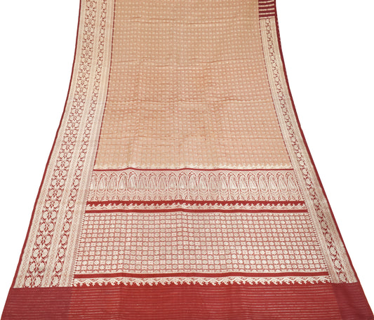Sushila Vintage Heavy Saree Pure Satin Silk Banarasi Brocade Woven Sari Fabric