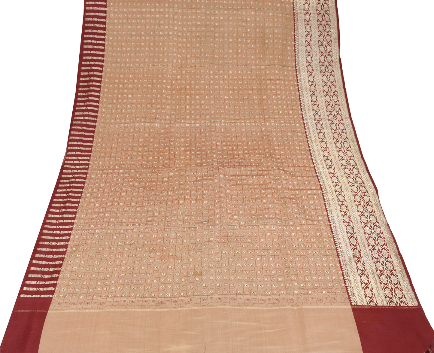 Sushila Vintage Heavy Saree Pure Satin Silk Banarasi Brocade Woven Sari Fabric