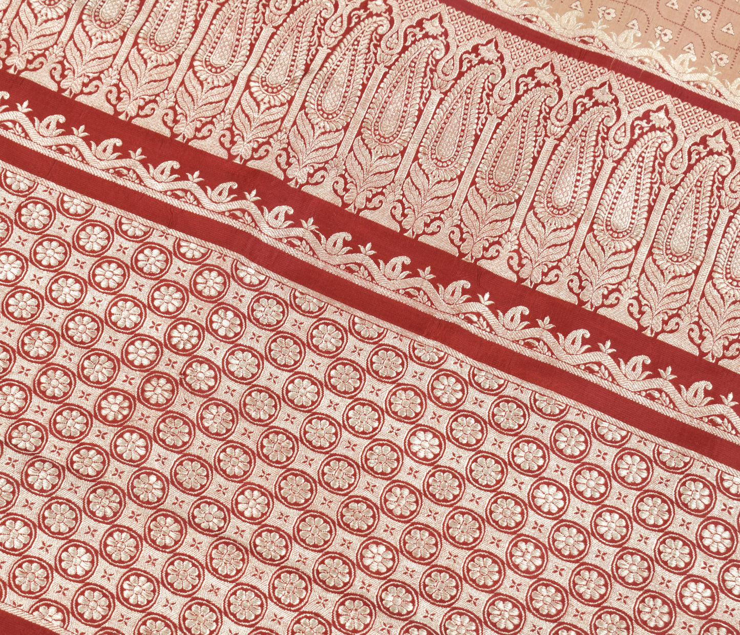 Sushila Vintage Heavy Saree Pure Satin Silk Banarasi Brocade Woven Sari Fabric