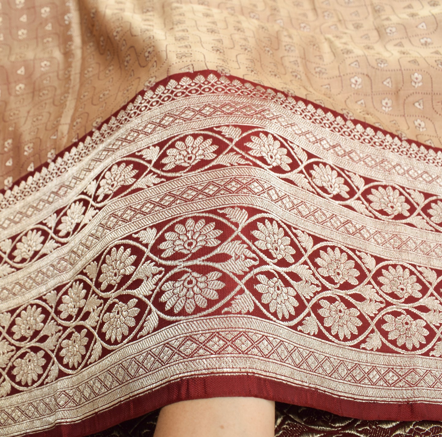 Sushila Vintage Heavy Saree Pure Satin Silk Banarasi Brocade Woven Sari Fabric