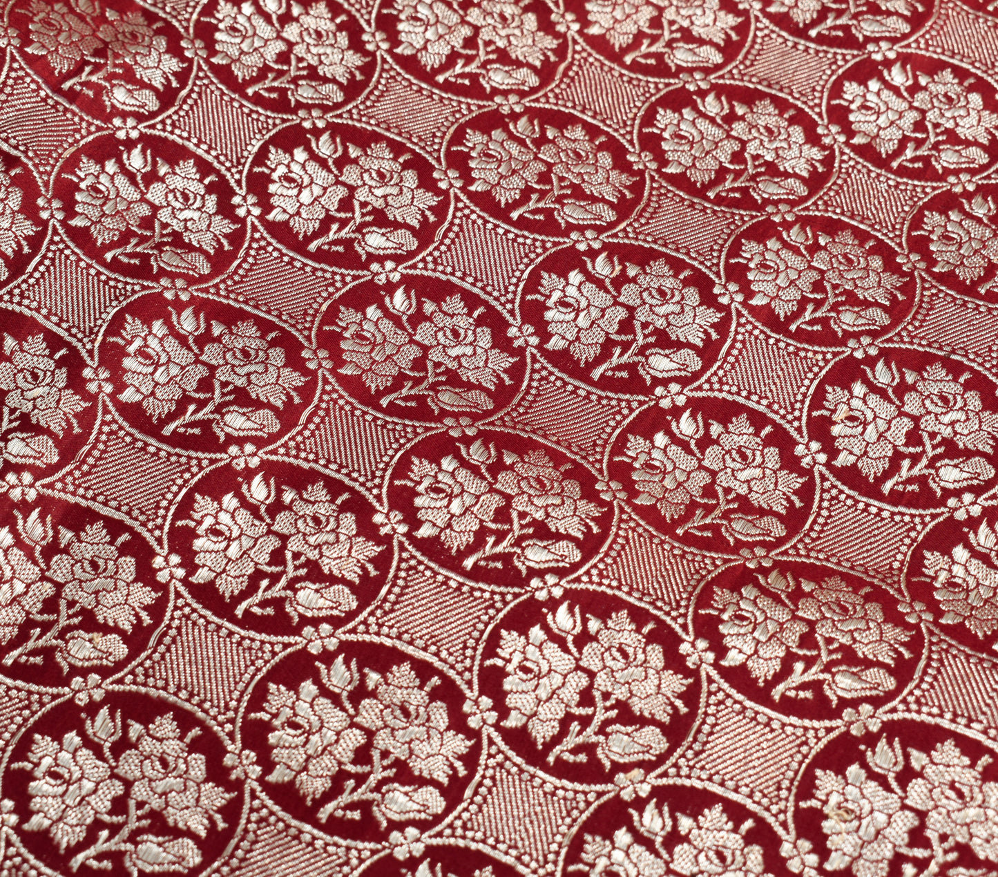 Sushila Vintage Heavy Saree Pure Satin Silk Banarasi Brocade Woven Sari Fabric