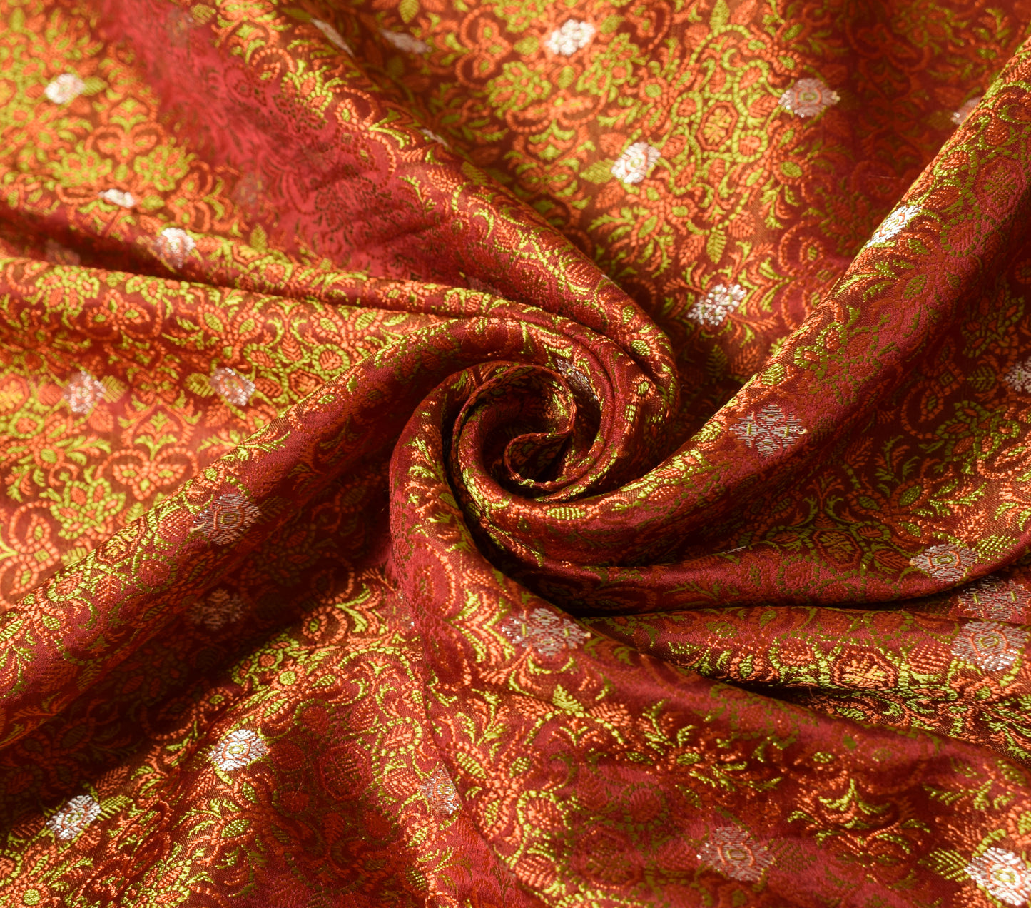 Sushila Vintage Heavy Saree Pure Satin Silk Banarasi Brocade Woven Sari Fabric