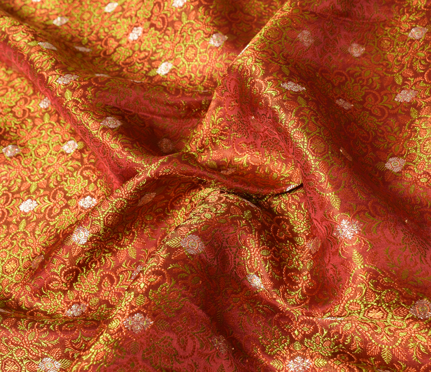Sushila Vintage Heavy Saree Pure Satin Silk Banarasi Brocade Woven Sari Fabric