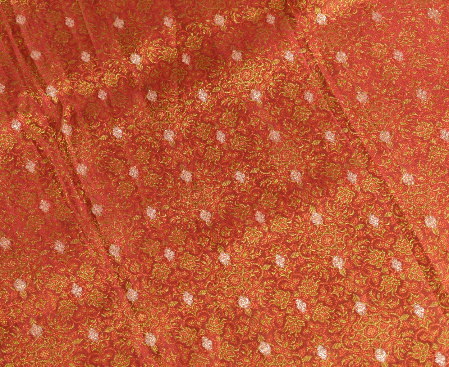 Sushila Vintage Heavy Saree Pure Satin Silk Banarasi Brocade Woven Sari Fabric