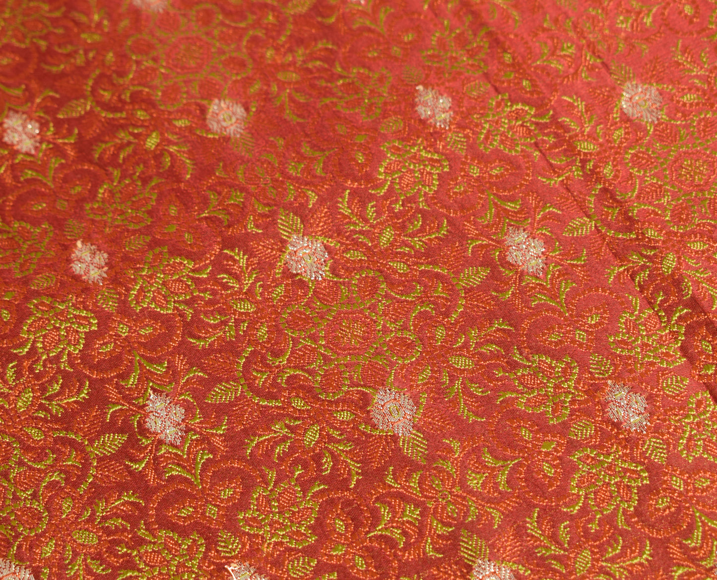Sushila Vintage Heavy Saree Pure Satin Silk Banarasi Brocade Woven Sari Fabric