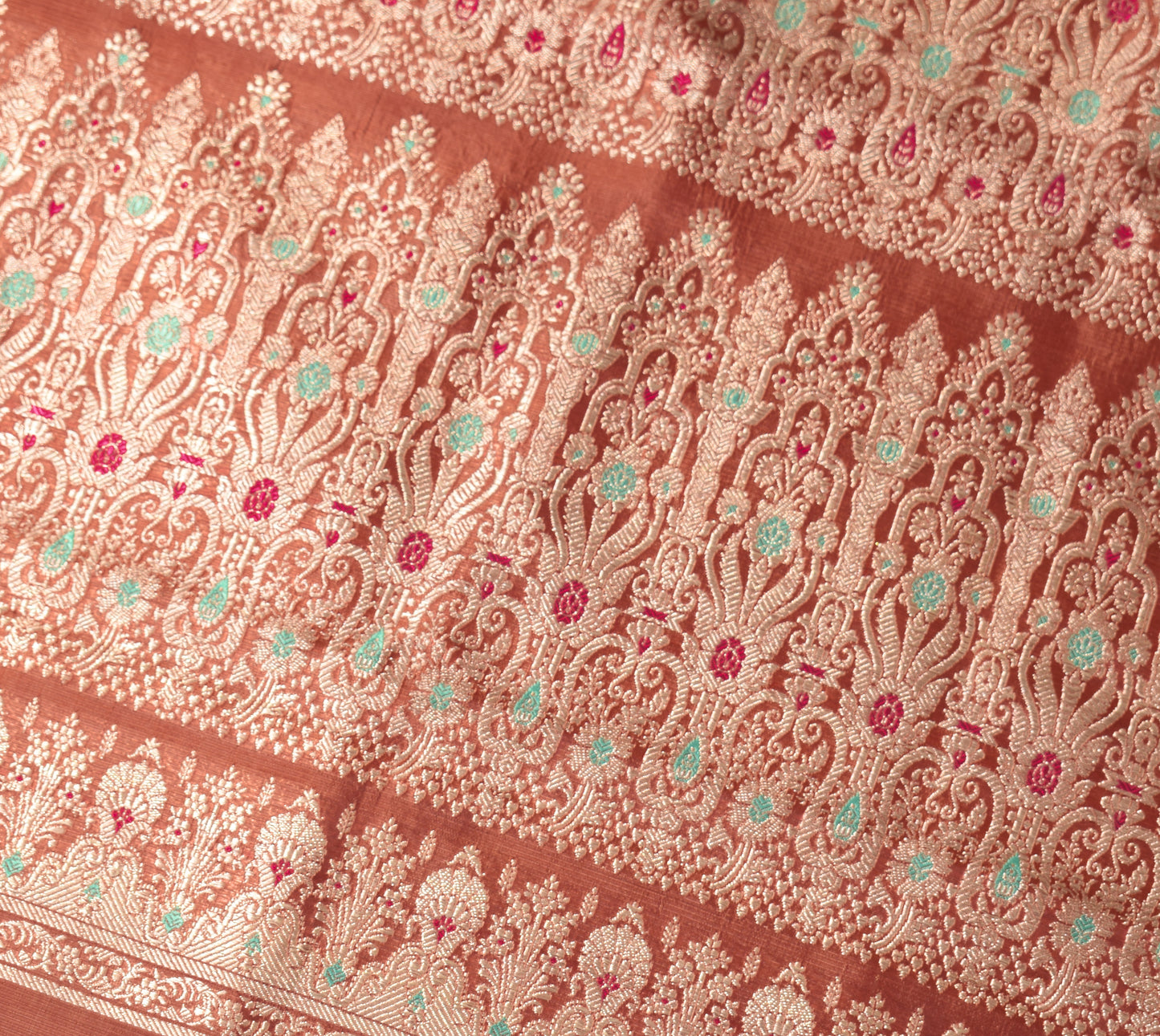 Sushila Vintage Heavy Saree Blend Satin Silk Banarasi Brocade Woven Sari Fabric