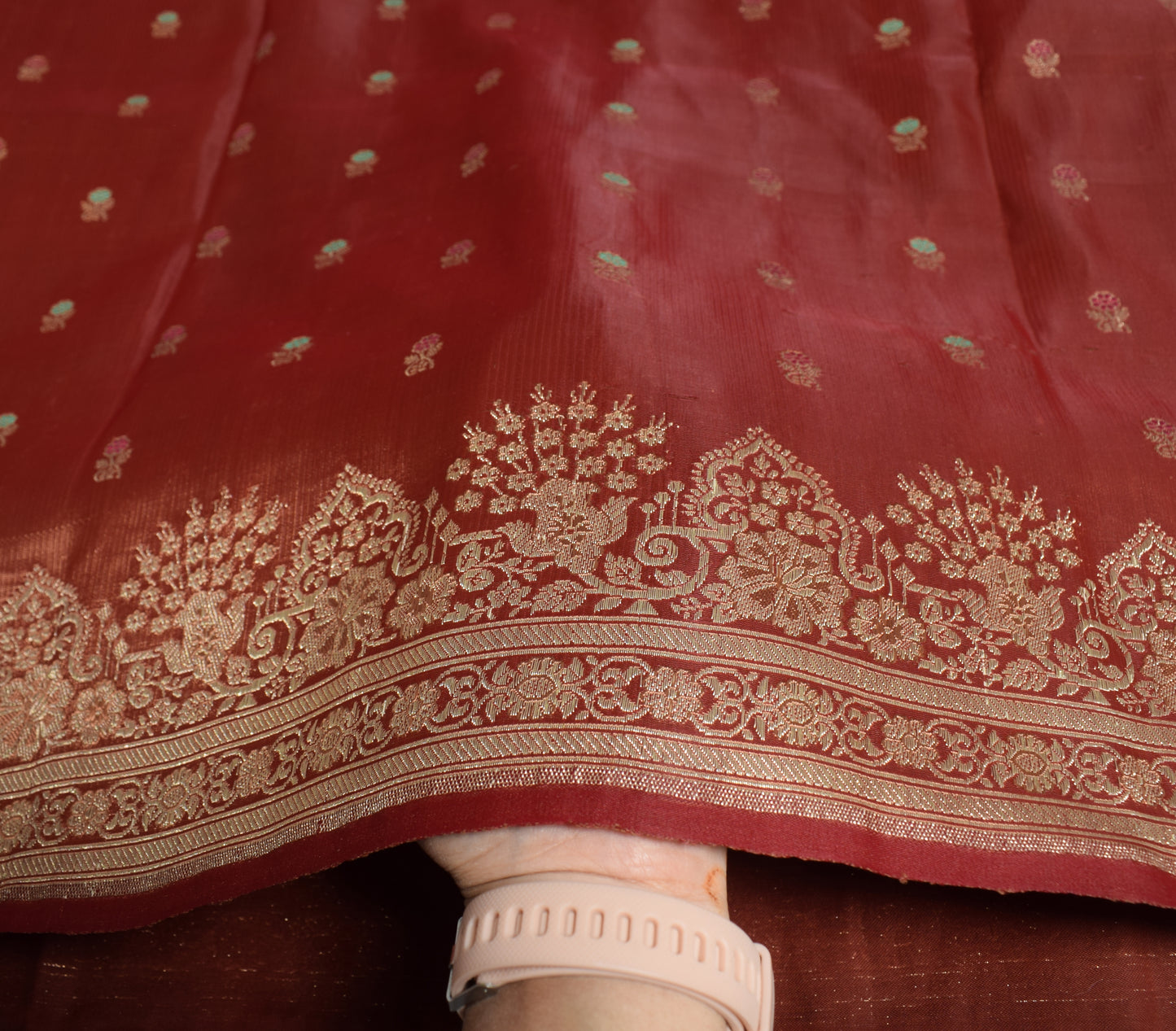 Sushila Vintage Heavy Saree Blend Satin Silk Banarasi Brocade Woven Sari Fabric