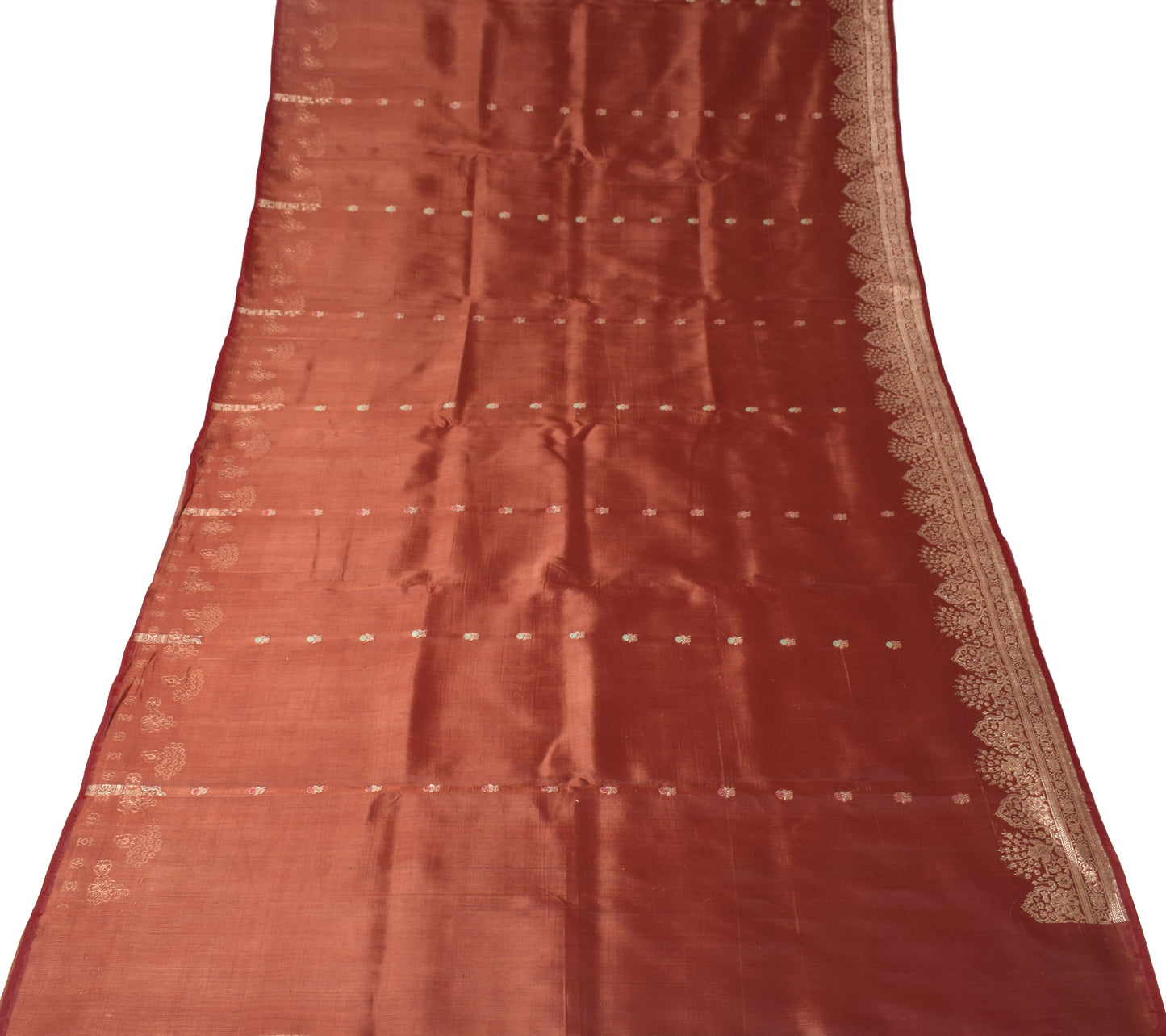 Sushila Vintage Heavy Saree Blend Satin Silk Banarasi Brocade Woven Sari Fabric