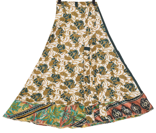 Sushila Vintage Multi-Color Art Silk Saree Magic Wrap Reversible Skirt Beach Dress (mws master) (Copy) (Copy)