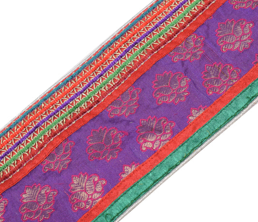 Sushila Vintage Purple Saree Border Craft Sewing Trim Patch Work Ribbon Lace