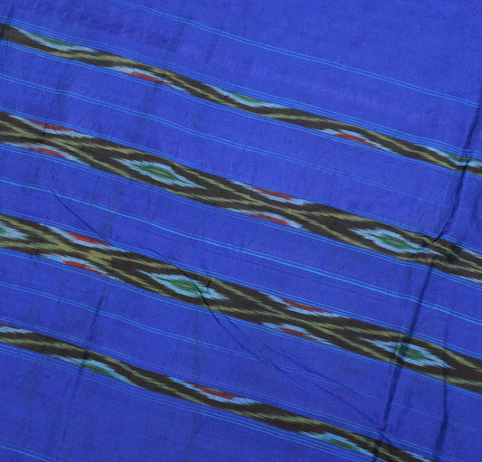 Sushila Vintage Turquoise Woven Sari Remnant Scrap Pure Silk 5YD Craft Fabric