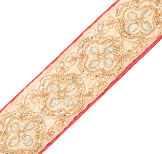 Sushila Vintage Embroidered Saree Border Craft Sewing Trim Cream Lace Ribbon