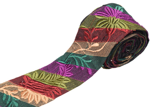 Sushila Vintage Multi-Color Saree Border Craft Sewing Trim Embroidered Lace