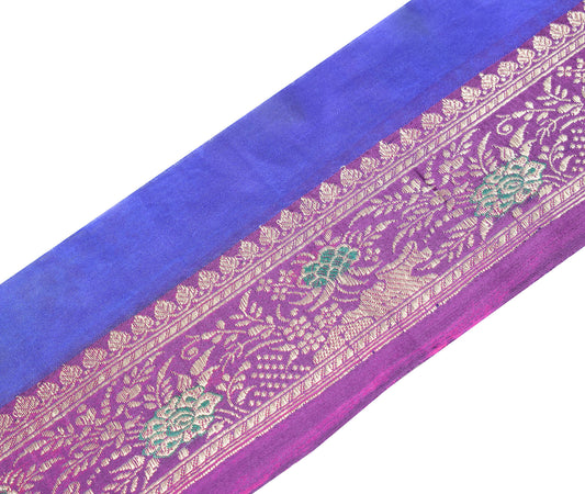 Sushila Vintage Magenta Banarasi Saree Border Craft Sewing Trim Brocade Lace