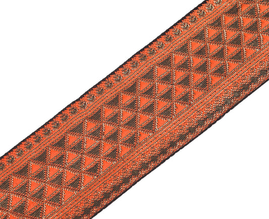 Sushila Vintage Orange Woven Saree Border Craft Sewing Trim Art Silk Lace