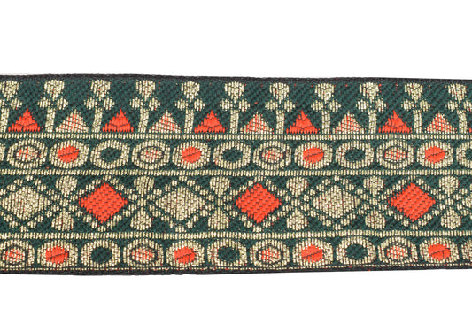 Sushila Vintage Green Saree Border Craft Sewing Trim Woven Lace Ribbon