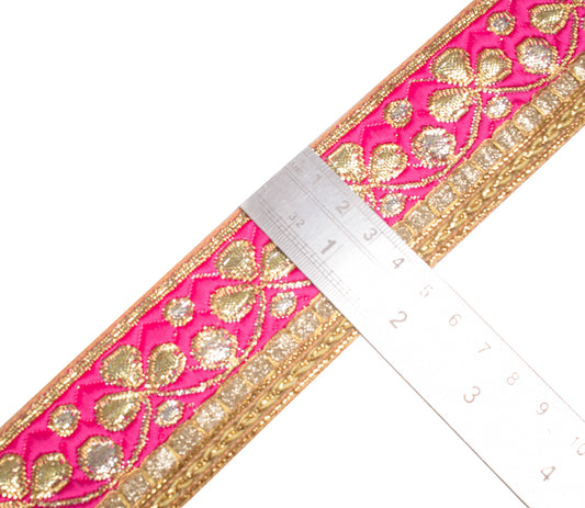 Sushila Vintage Magenta Saree Border Craft Sewing Trim Zari Woven Lace Ribbon