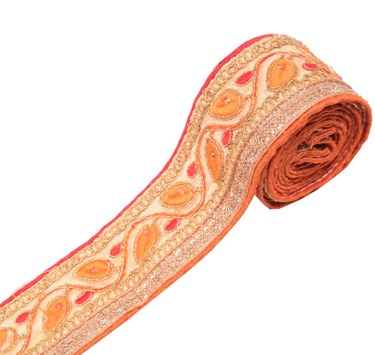 Sushila Vintage Embroidered Saree Border Beige Craft Sewing Trim WORK Lace Ribbon (MASTER NVL) (Copy)