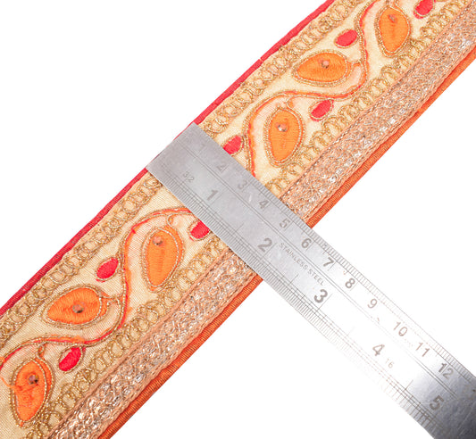 Sushila Vintage Embroidered Saree Border Beige Craft Sewing Trim WORK Lace Ribbon (MASTER NVL) (Copy)