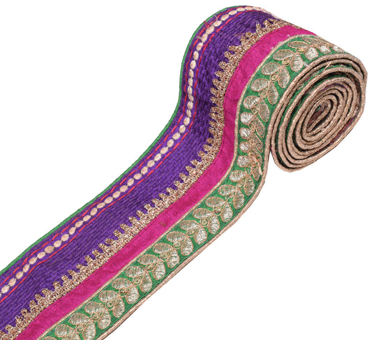Sushila Vintage Patch Work Saree Border Craft Sewing Trim Art Silk Ribbon