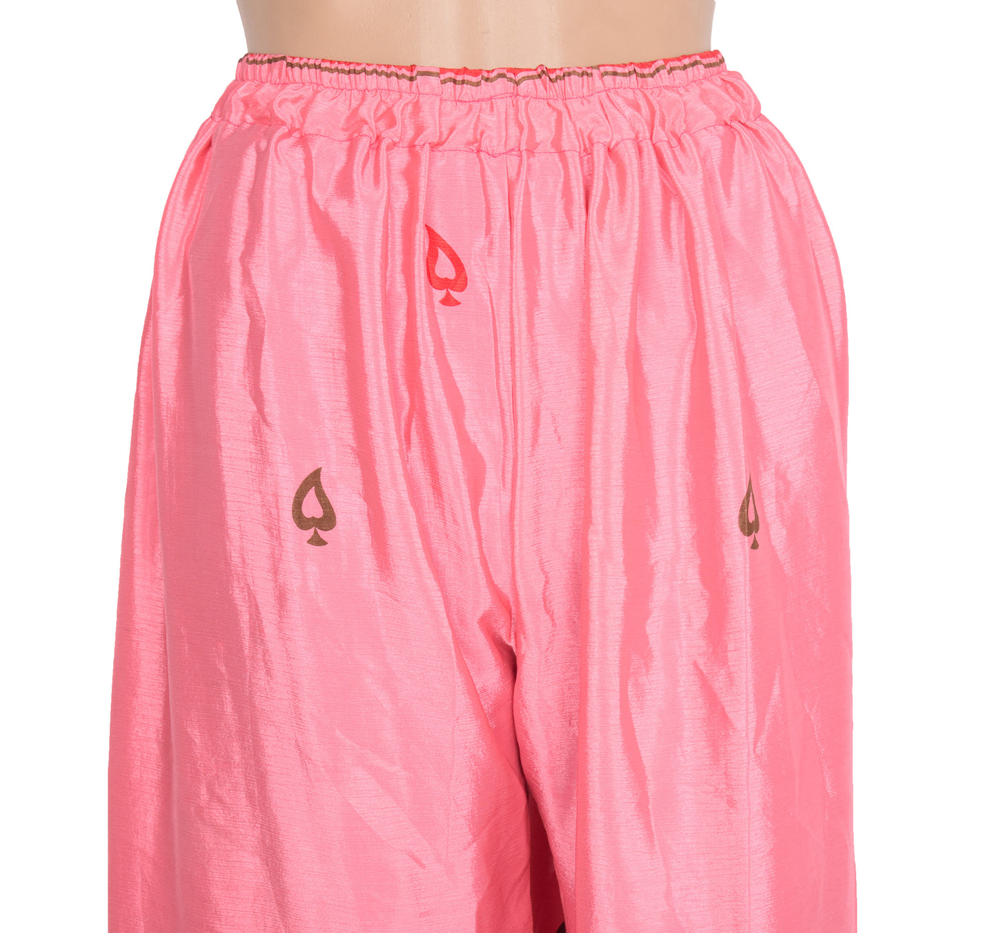 Sushila Vintage Palazzo Pants Handmade Upcycled Art Silk Sari Pink