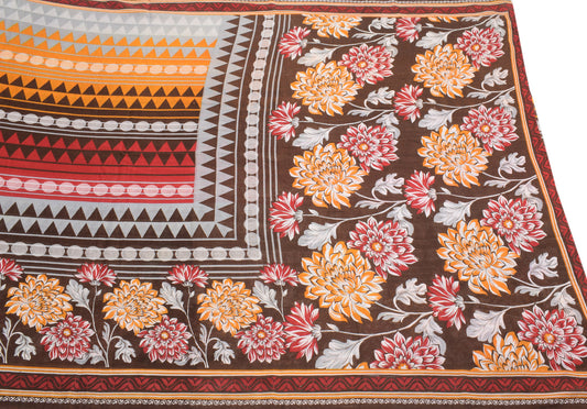 Sushila Vintage Multi-Color Soft Saree Pure Cotton Printed Soft Sari Craft Fabric